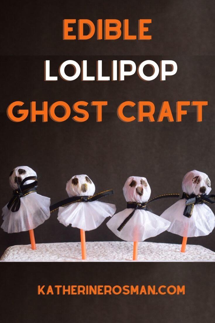 Lollipop Ghosts Halloween Craft Activity with Coffee Filters