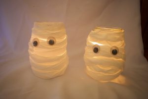 Mason Jar Mummy Halloween Craft