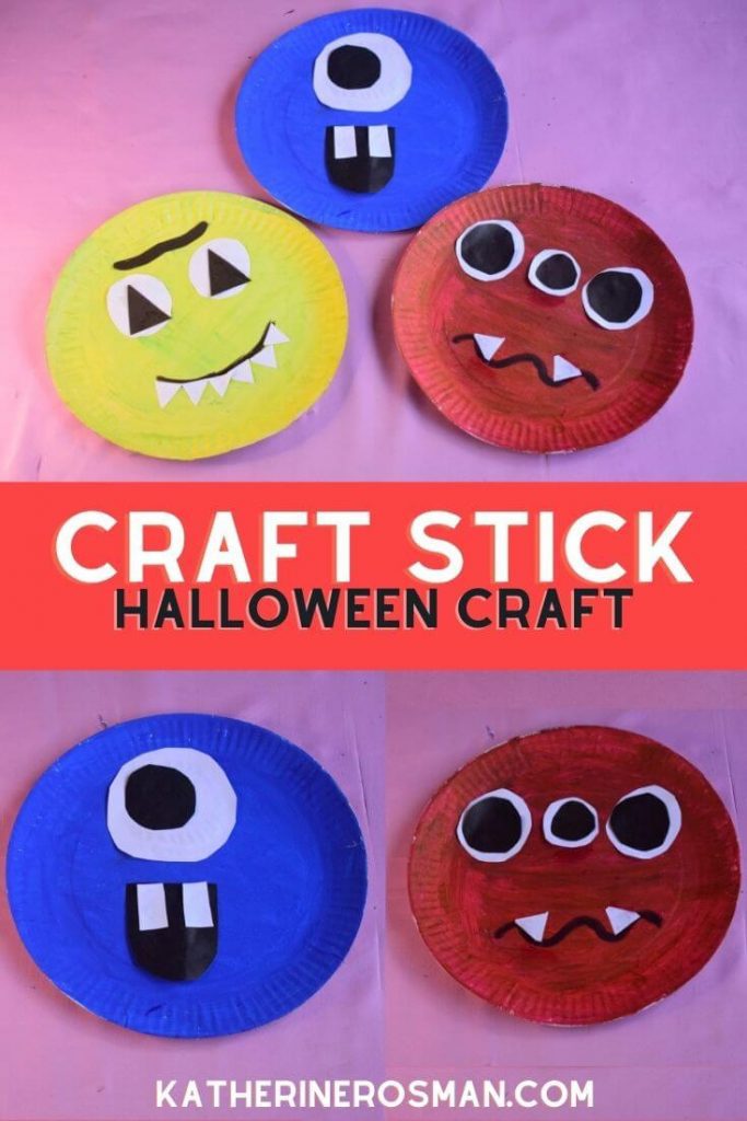Paper Plate Halloween Monster Craft Activity for Kids