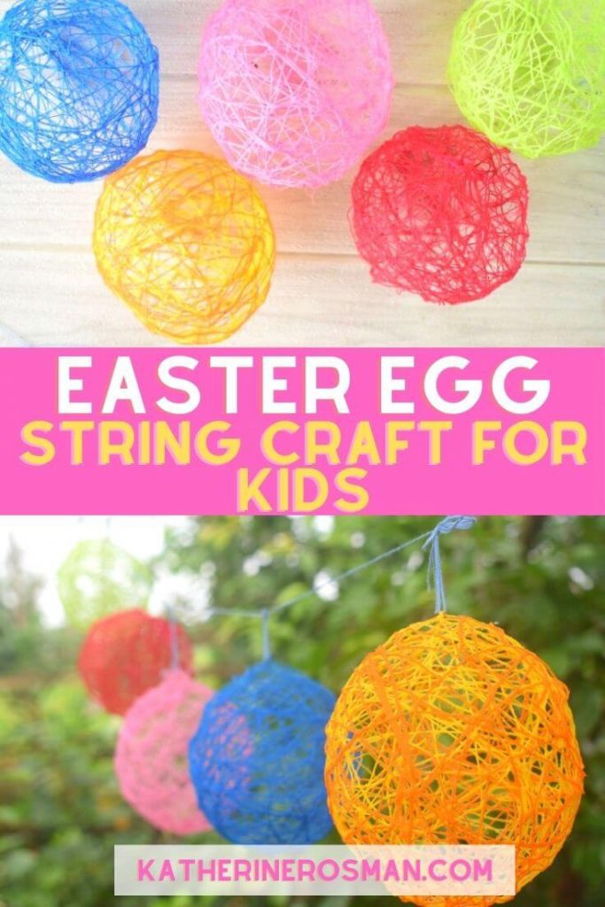String Easter Egg Balloon Craft Activity for Kids